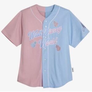 Walt Disney World Make It Pink Blue Aurora Baseball Jersey Sleeping Beauty